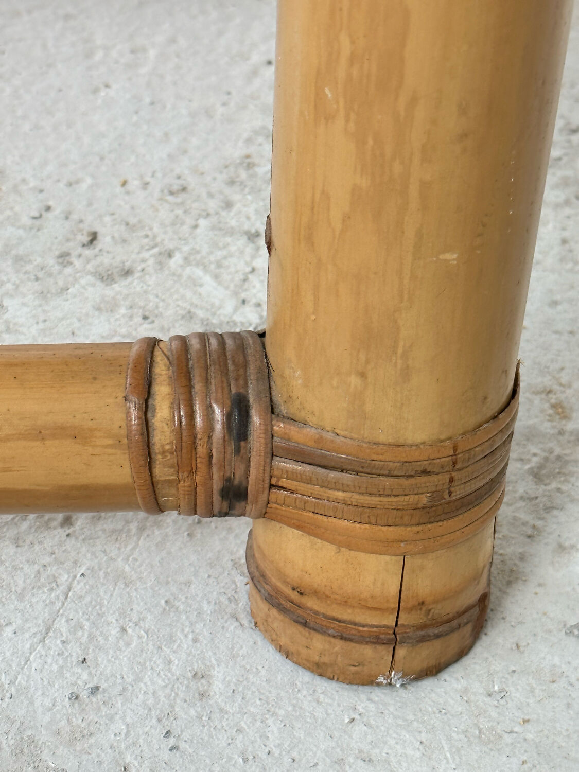 Fauteuil trône en bambou des années 70