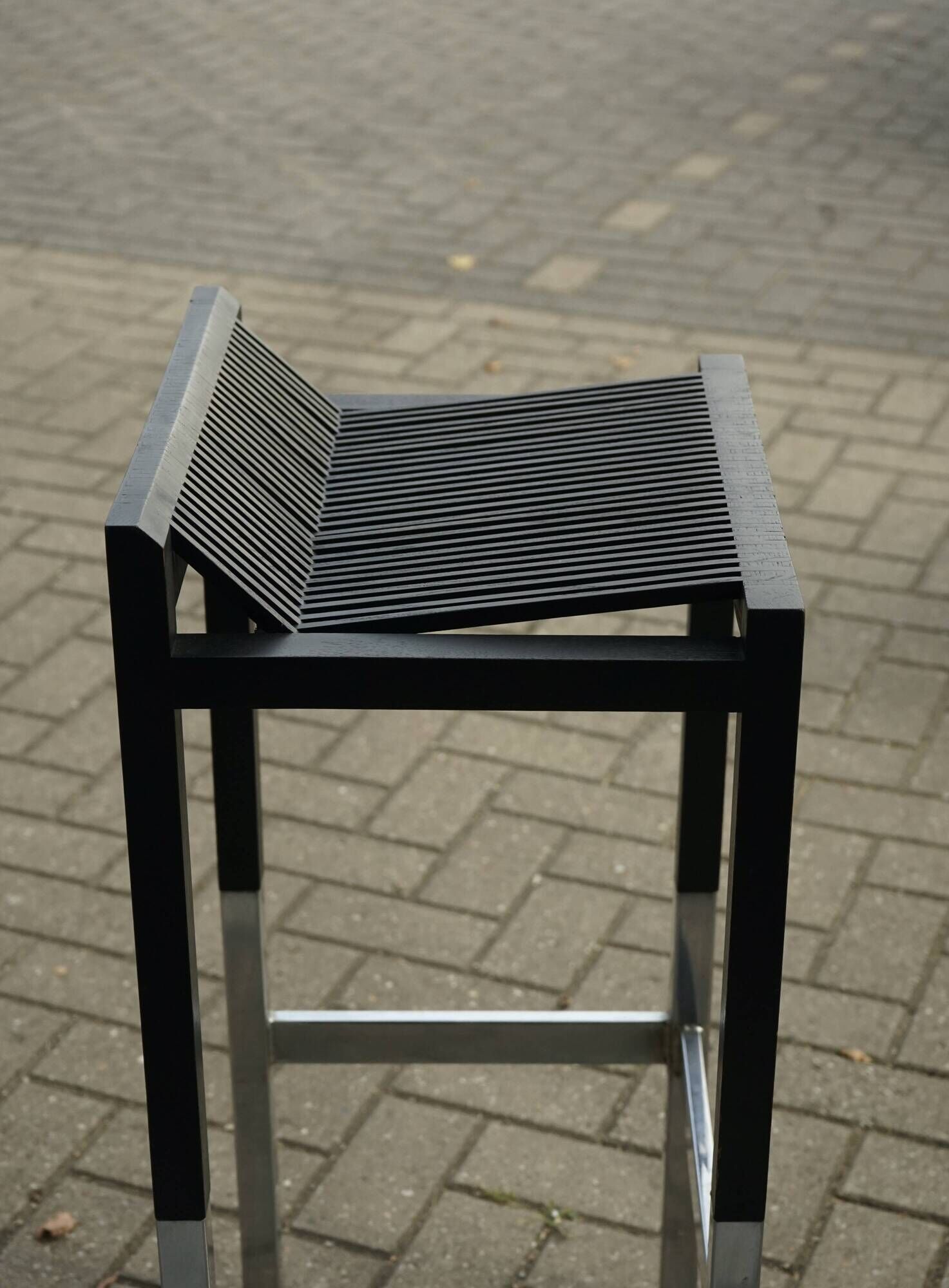 Minimalist Bar Stools by Ruud Jan Kokke, 1980s. Set of 2