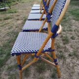 Series of 6 rattan chairs "parisian" vintage terrace