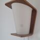 Pair of Louis Kalff frosted wood and opaline sconces