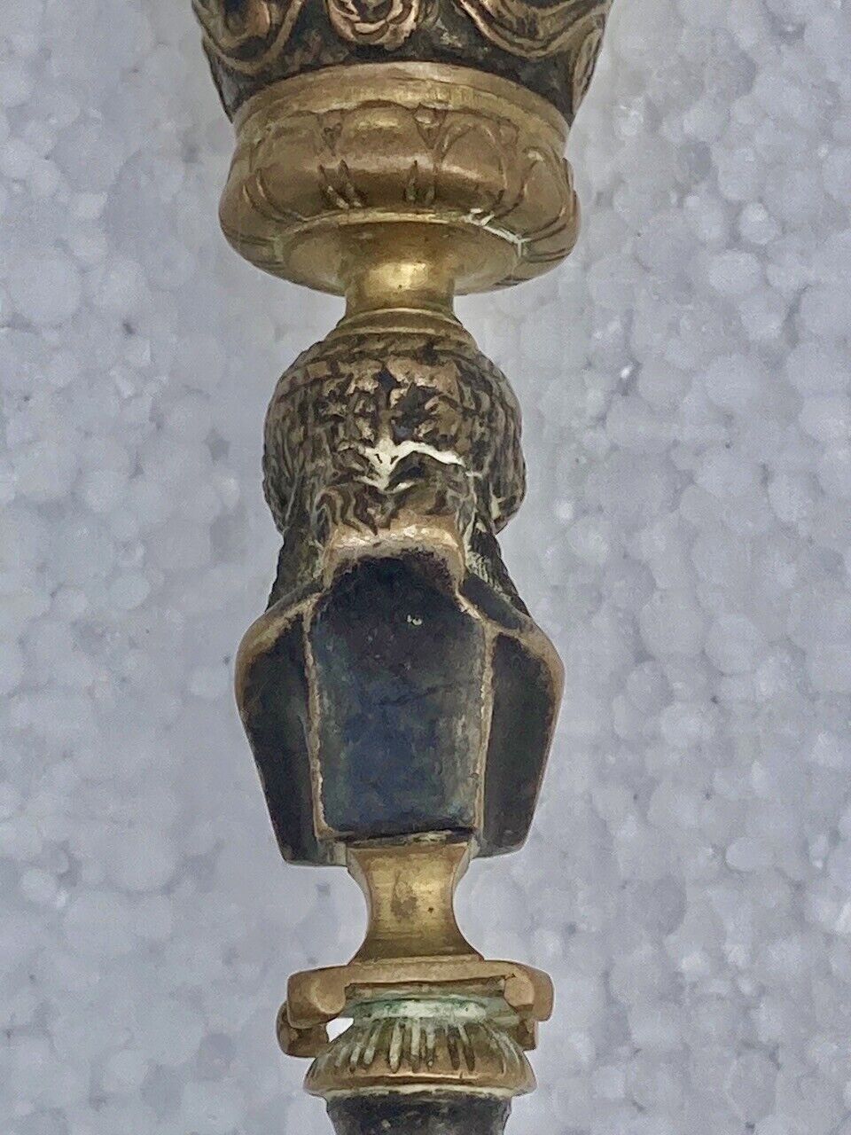 Pair of candlesticks old decor medallion a l antique signed F.Barbedienne