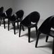Set of six "Lira" dining chairs by Mario Bellini for Cassina, Italy, 1980s.