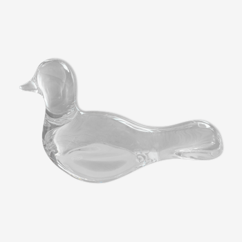 Pigeon bird paperweight signed Baccarat crystal