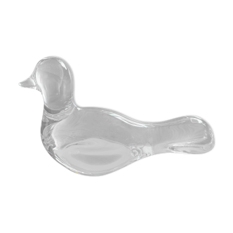 Pigeon bird paperweight signed Baccarat crystal
