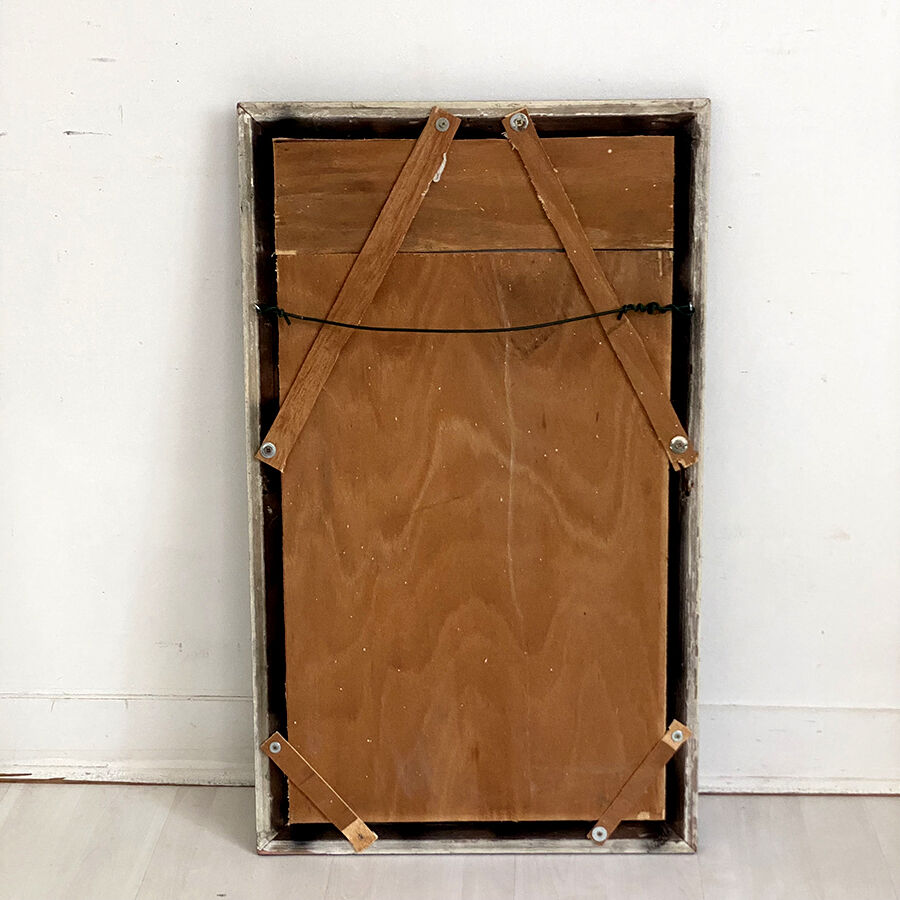 50's black wood mirror