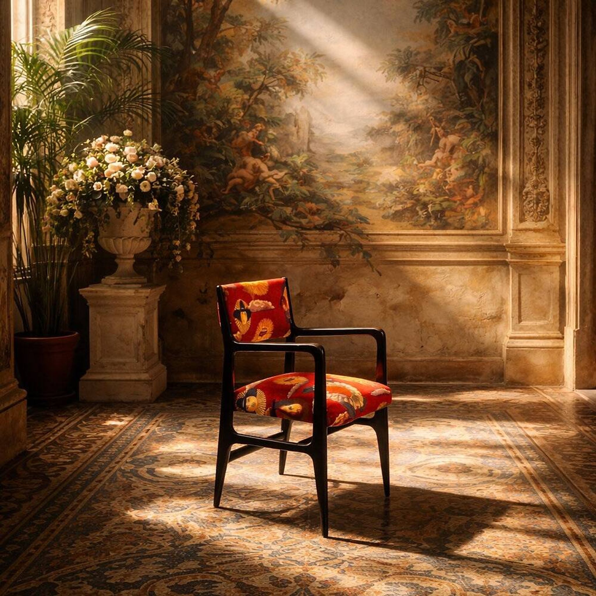 110 Chair by Gio Ponti and Fornasetti for Cassina, 1953