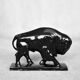 Large porcelain bison figurine, Vintage Mid-Century Nordic Modern Black