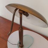 Italian Desk lamp  1950 brass and glass