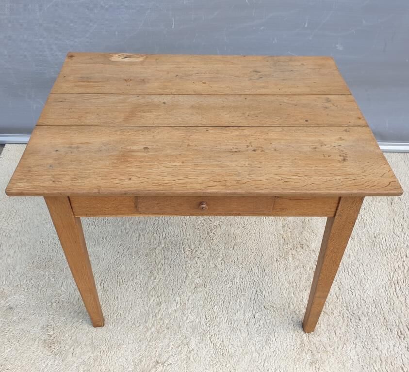 Office table campaign XIXth solid oak