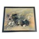 Abstract Lyrical Tableau Oil on Canvas Black and Gold Frame 1960s