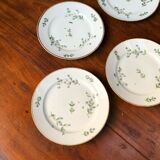 Set of 6 19th century barbeaux plates in Paris porcelain