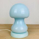 Lampe champignon verre bleu vintage