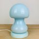 Vintage blue glass mushroom lamp