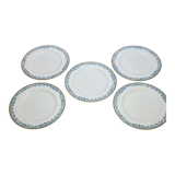 5 large flat plates guy degrenne model tuscany porcelain limoges