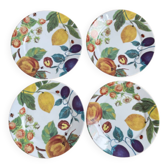 4 Laure Japy Limoges porcelain dessert plates