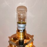 Lampe vintage laiton et opaline 1970