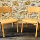 Pair of vintage children's chairs, curved wood circa 1950/1950