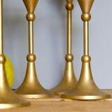 Set of 4 massive brass candlestick vintage
