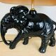 Black ceramic elephant lamp jungle style