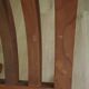 Solid Wood Curule Stool Vintage French Curved Slatted Seat Mid Century