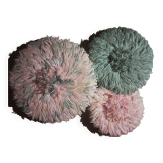 3 juju hat rose pâle moucheté de gris 60 cm, gris 50 cm, rose pâle 40 cm