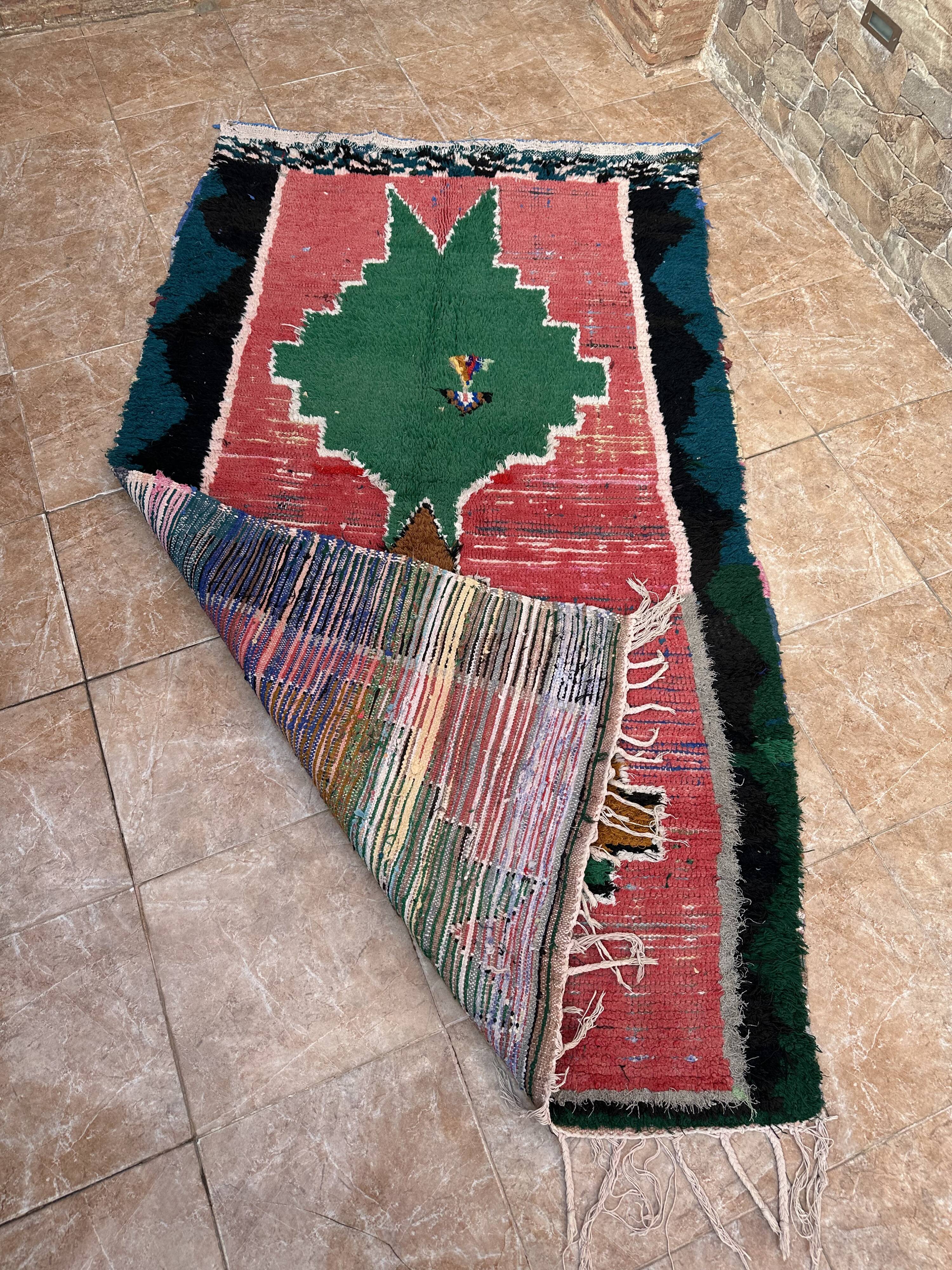 Unique Moroccan rug - Vintage Art Deco rug - Boucharouit rug