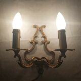 Paire d'appliques cage en bronze de style Louis XV