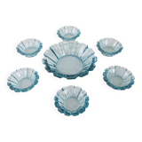 Set of glass bowls, Italian design, 1970s, made in Italy