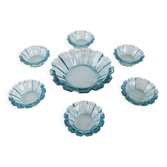 Set of glass bowls, Italian design, 1970s, made in Italy