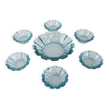 Set of glass bowls, Italian design, 1970s, made in Italy