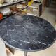 High Vintage Bistro Table – Black Marble & Cast Iron –