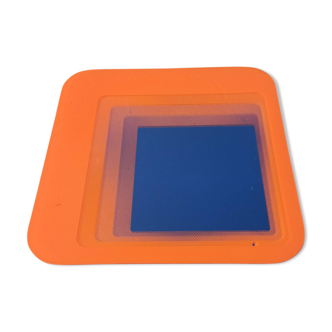 Vintage orange glass mirror