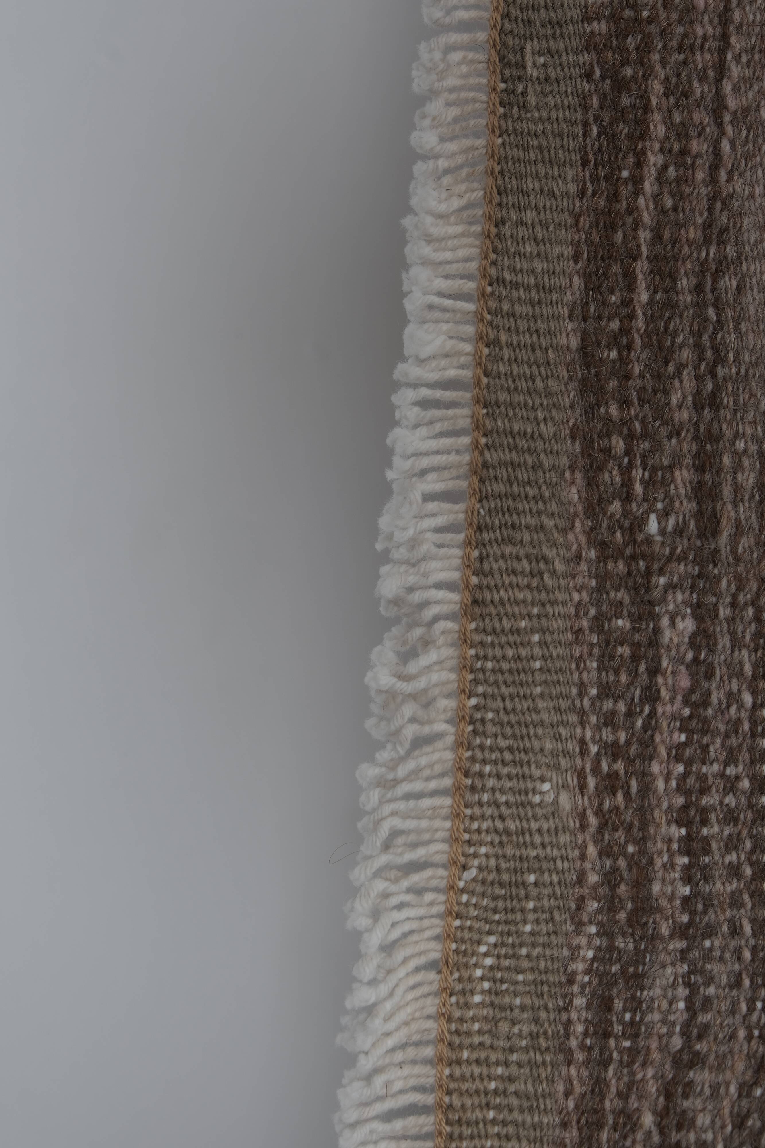 Handwoven Vintage Sivas Kilim Runner in Green Geometric Pattern 2'8'' x 12'6''