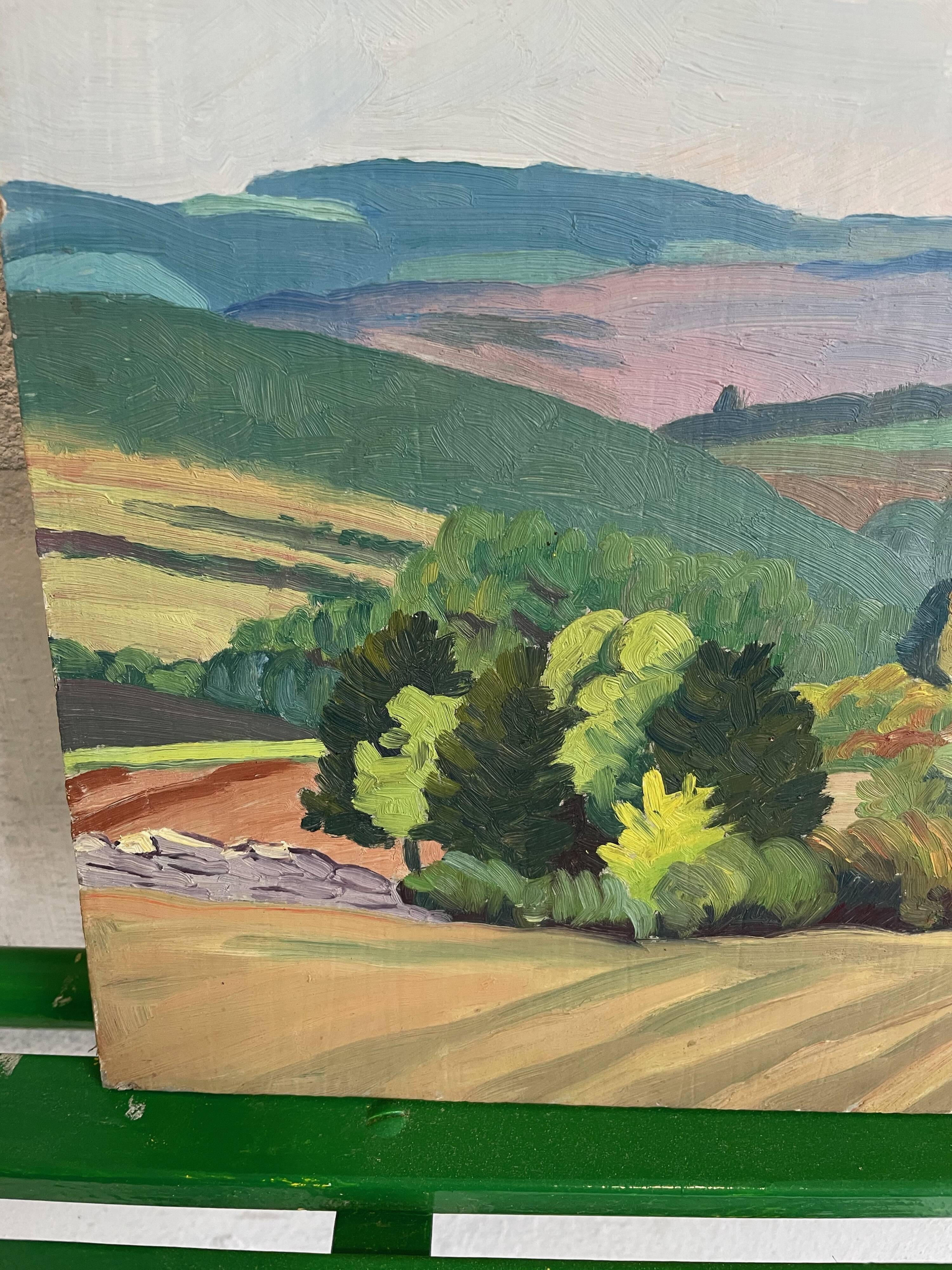 Painting oil landscape countryside 1942