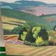 Painting oil landscape countryside 1942