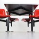 Osvaldo Borsani contemporary table and 4 build in chairs for Tecno, 1970s