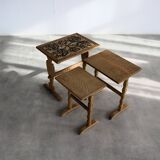 vintage nesting tables | side tables | side tables | oak