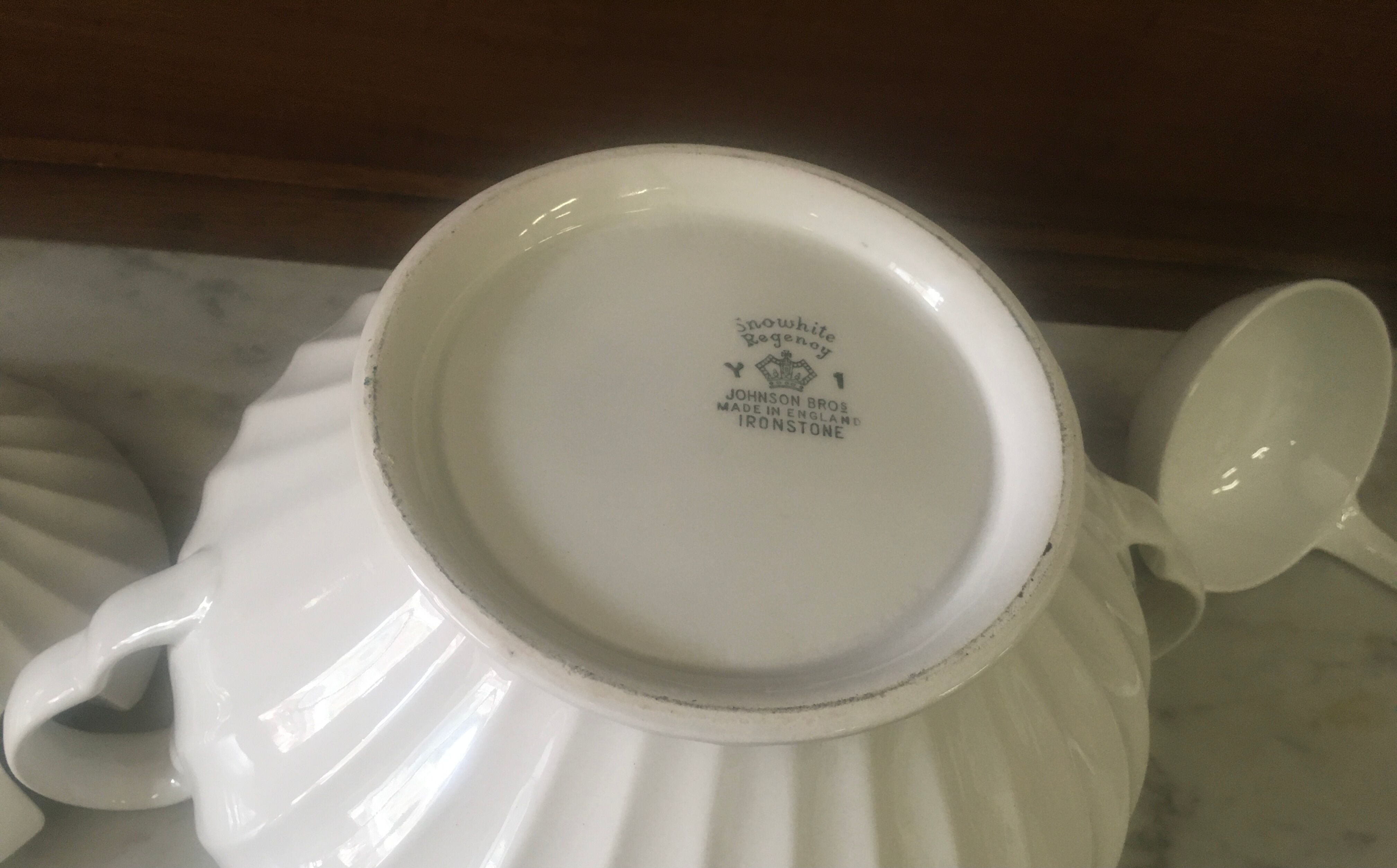 Soup maker and her white Ironstone Snowhite Regenoy