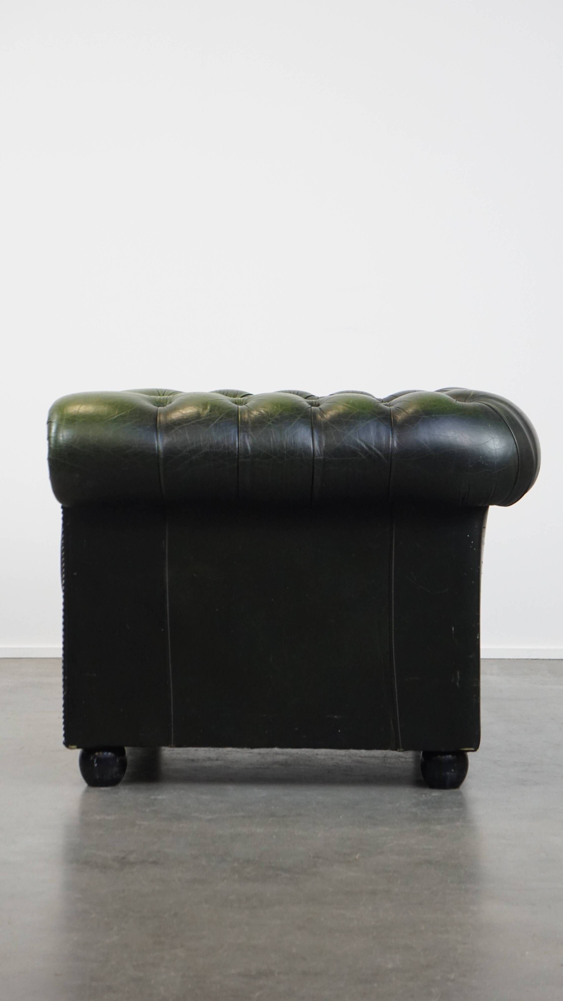 Green English Vintage Chesterfield Club Chair