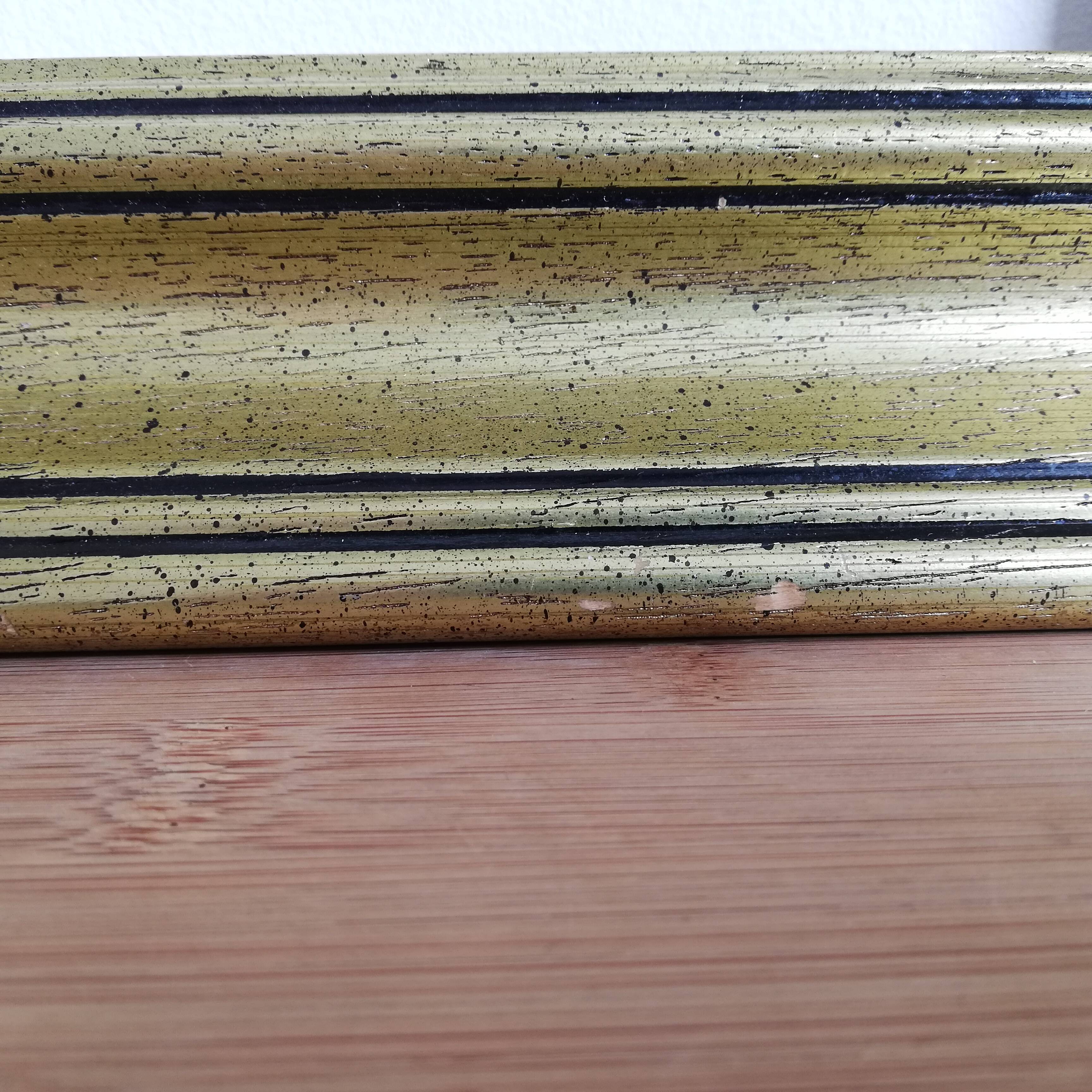 Golden wood frame & black edging