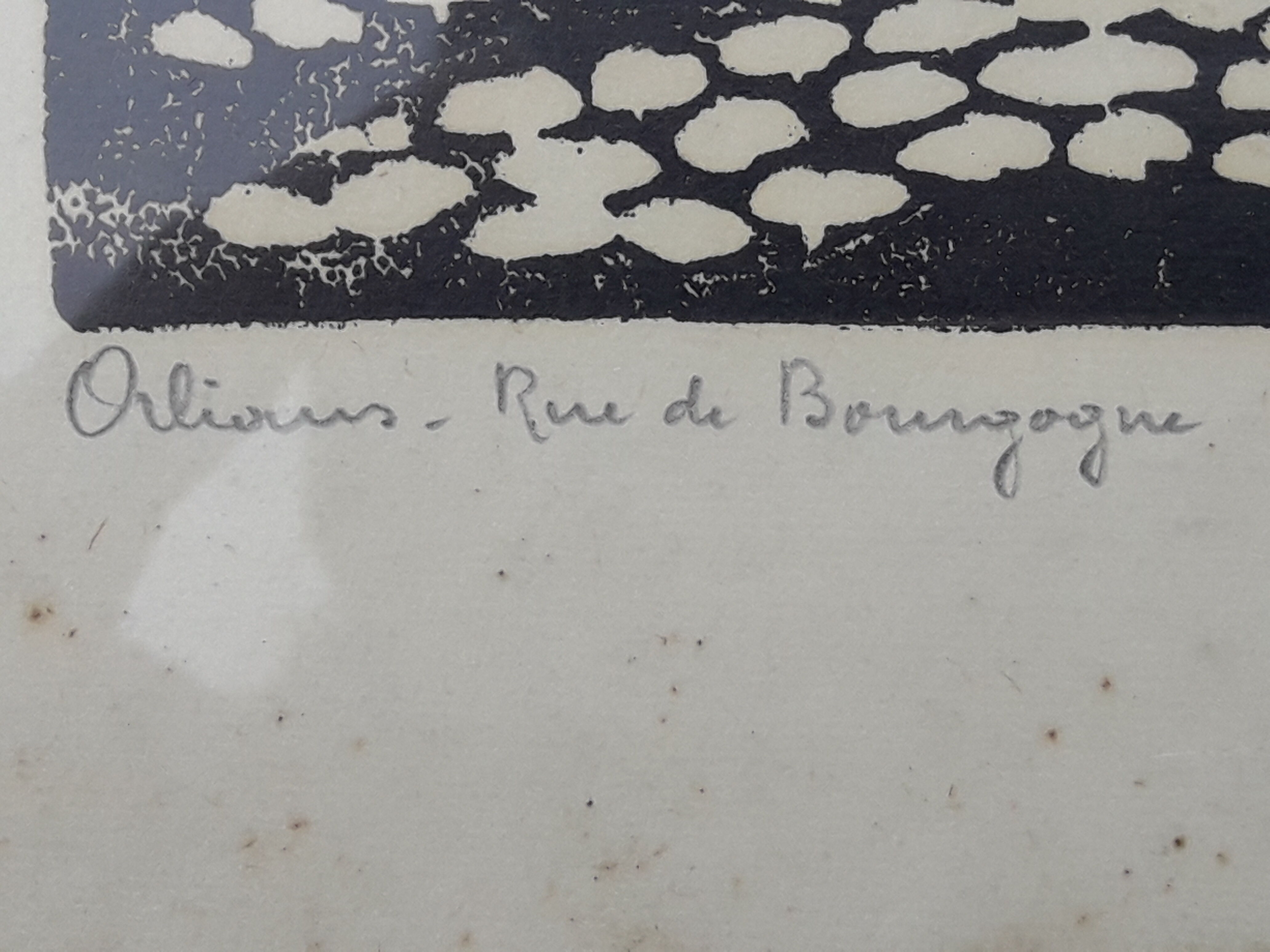 Framed poster by Pasquet rue de Bourgogne in Orleans H 34.5 cm