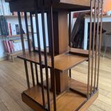 Bibliothèque tournante Sheraton Revival en orme et bois de satin