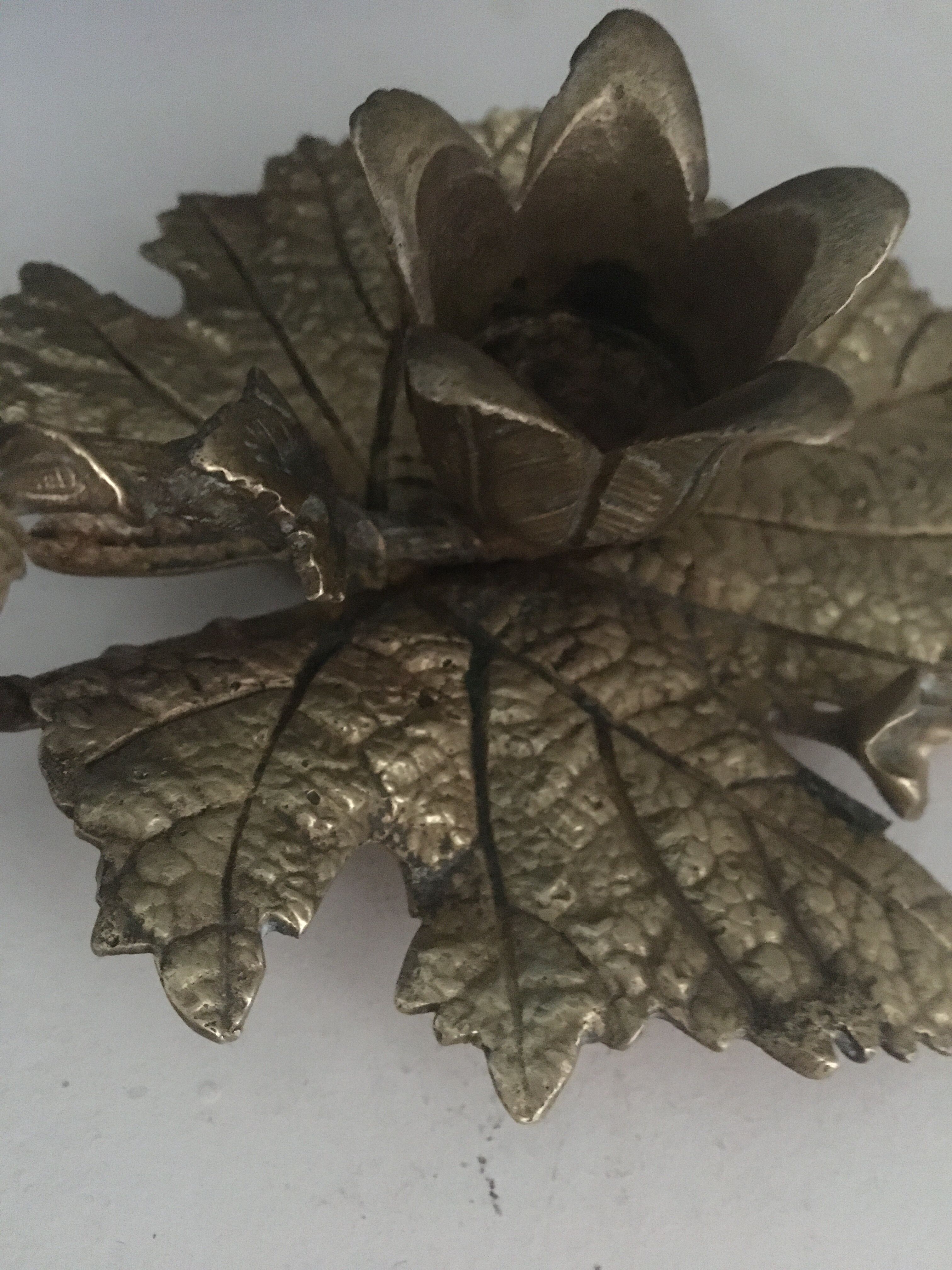 Carved vine leaf bougeoir, late 19th century