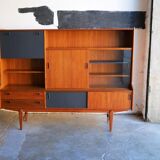 Scandinavian buffet teak model "Tilburg" by O.M.F Omer Meubel Fabriek to Samcom Lefèvre editions