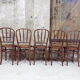 Suite 5 chairs of curved wooden Fischel bistro