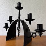 Brutalist wrought iron chandelier from the 60s