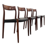 Set of 4 Møller 77 dining chairs, Denmark 1960s