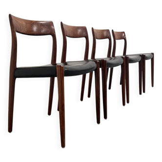 Set of 4 Møller 77 dining chairs, Denmark 1960s