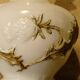 Old white opaline vase decorated with thistles in painted relief 23.6 cm high
