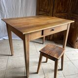 Antique walnut farmhouse table for four people